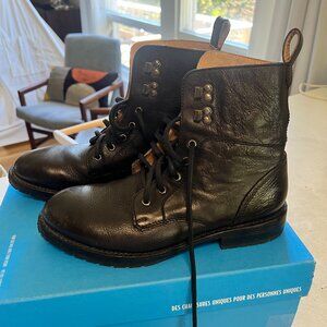 John Fluevog Blake Living Lace Up Derby Combat Boots M8 W10